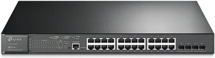 TP-LINK JetStream 28-Port Gigabit L2 Managed Switch, 24-Port, PoE+, 4 SFP Slots, 2 Fans, Rack Mountable, Static Routing, IPv6, Black | SG3428MP