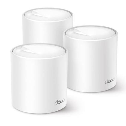 TP-Link AX3000 Whole Home AI-Driven Mesh Wi-Fi 6 System, Dual-Band W/ Gigabit Ports, Coverage 6,500 ft, Connect Up To 150 Devices, 1 GHz Dual-Core CPU, HomeShield Security, Pack of 3, White | Deco X50