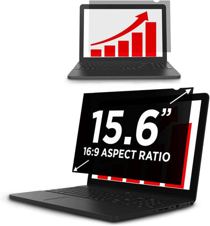 15.6 Inch Laptop Privacy Screen Filter for 16:9 Widescreen Display - Computer Monitor Privacy and Anti-Glare Protector (15.6 Inch (Diagonal) - 16:9 Aspect Ratio)