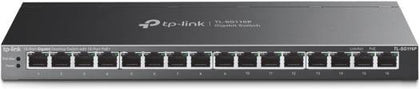 TP-Link 16-Port Gigabit Desktop Switch, 16× 10/100/1000 Mbps RJ45 Ports, Port Polarization, 120W PoE Budget, Up to 820 Transmission Distance, Isolation Mode & Priority Mode, Black | TL-SG116P