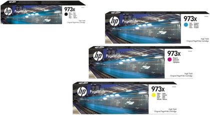 HP Original 973X Printer Cartridges Set of 4 Black, Cyan, Magenta, Yellow (L0S07AE, F6T81AE, F6T82AE, F6T83AE) - eBuy UAE