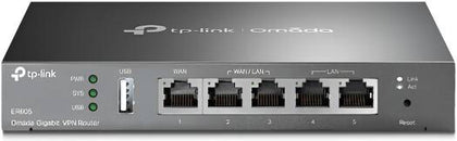 TP-Link ER605 Omada Gigabit VPN Router, Integrated Into Omada SDN, Centralized Management, Five Gigabit Ports, 3 WAN Ethernet Ports, Highly Secure VPN, Abundant Security Features, Black | TL-R605