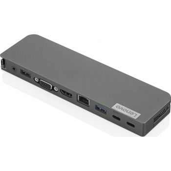 Lenovo USB-C Mini Dock Station, 7-in-1 Portable Dock with HDMI, VGA, USB-C, USB 3.1, USB 2, 3.5mm Audio, Ethernet, 45W Charging, Compatible with Lenovo, Apple & USB-C Laptops | G0A70065US / 40AU0065UK