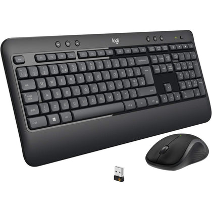 Logitech 920-008693 MK540 Wireless Keyboard And Mouse Combo For Windows, 2.4 GHz Wireless With Unifying USB Receiver, Wireless Mouse, Multimedia Hot Keys, 3 Year Battery Life, PC/Laptop, Arabic Layout