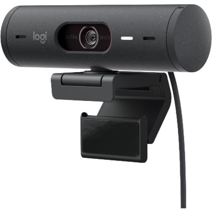 Logitech Brio 500 Full HD Webcam With Auto Light Correction,Show Mode, Dual Noise Reduction Mics, Webcam Privacy Cover, Works With Microsoft Teams, Google Meet, Zoom, USB-C Cable - Graphite