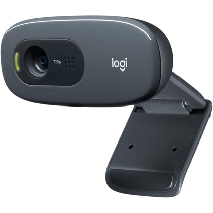 Logitech C270 HD Webcam, HD 720P/30Fps, Widescreen HD Video Calling, HD Light Correction, Noise Reducing Mic, For Skype, Facetime, Hangouts, Webex, PC/Mac/Laptop/Macbook/Tablet, Grey And Black