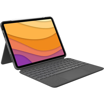 Logitech Combo Touch Ipad Air (4Th, 5Th Gen - 2020, 2022) Keyboard Case - Detachable Backlit Keyboard With Kickstand, Trackpad, Smart Connector, Ara Keyboard - Grey