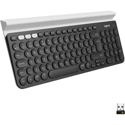 Logitech K780 Multi-Device Wireless Keyboard For Windows, Apple Android Or Chrome, Qwerty Uk Layout - Dark Grey/White