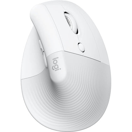 Logitech Lift Vertical Ergonomic Mouse, Wireless, Bluetooth Or Logi Bolt USB Receiver, Quiet Clicks, 4 Buttons, Compatible With Windows/MacOS/IPadOS, Laptop, PC - Off White