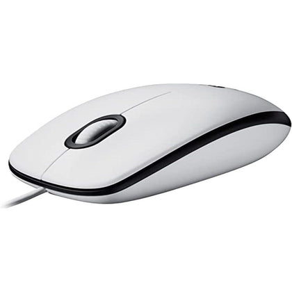 Logitech M100 Wired USB Mouse, 3-Buttons,1000 DPI Optical Tracking, Ambidextrous, Compatible With PC, Mac, Laptop - White