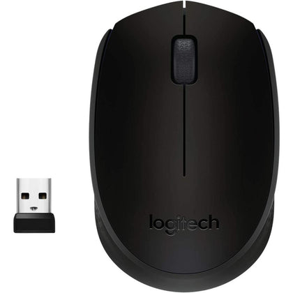 Logitech M171 Wireless MoUSe, 2.4 Ghz With USb Mini Receiver, Optical Tracking, 12-Months Battery Life, AmbidextroUS Pc/Mac/Laptop - Black
