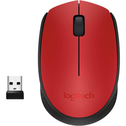 Logitech M171 Wireless Mouse, 2.4 GHz With USB Mini Receiver, Optical Tracking, 12-Months Battery Life, Ambidextrous PC/Mac/Laptop - Red