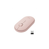 Logitech M350 Pebble Wireless Mouse, Bluetooth Or 2.4 GHz With USB Mini-Receiver, Silent, Slim Computer Mouse Quiet Click For Laptop/Notebook/PC/Mac Pink