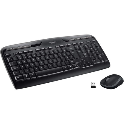 Logitech MK330 Wireless Keyboard And Mouse Combo For Windows, 2.4 GHz Wireless With Unifying USB-Receiver, Portable Mouse, Multimedia Keys, Long Battery Life, PC/Laptop, QWERTY US Layout - Black