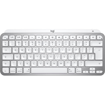 Logitech MX Keys Mini For Mac Minimalist Wireless Illuminated Keyboard For Apple MacOS, IPad OS, Metal Build - Pale Grey