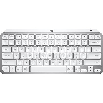 Logitech MX Keys Mini Minimalist Wireless Illuminated Keyboard, Compact, Bluetooth, Backlit, USB-C, Compatible With Apple MacOS, IOS, Windows, Linux, Android, Metal Build - Pale Gray