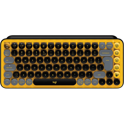 Logitech Pop Keys Mechanical Wireless Keyboard With Customizable Emoji Keys, Durable Compact Design, Bluetooth Or Usb Connectivity, Multi-Device, Os Compatible - Blast, Blast Yellow, 920-010735