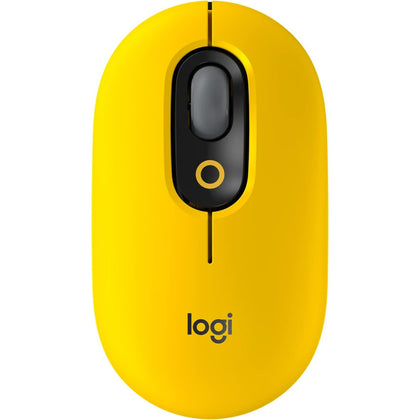 Logitech Pop Mouse, Wireless Mouse With Customizable Emojis, Silenttouch Technology, Precision/Speed Scroll, Compact Design, Bluetooth, Multi Device, Os Compatible Blast, Blast Yellow, 910-006546