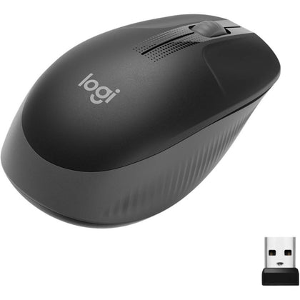 Logitech Wireless Mouse M190, Full Size Ambidextrous Curve Design,18-Month Battery With Power Saving Mode,USB Receiver,Precise Cursor Control And Scrolling,Wide Scroll Wheel,Scooped Buttons -Charcoal