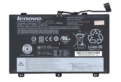 Original Lenovo FRU P/N 00HW001 ASM P/N SB10F46438 4ICP7/52/76 Lenovo ThinkPad S3 Yoga 14 ThinkPad S5 Laptop battery - eBuy UAE