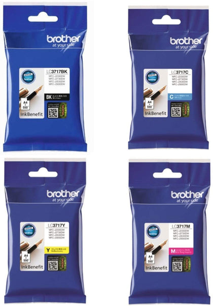 Brother LC3717 Ink Set for MFC-J2330DW MFC-J2730DW MFC-J3530DW and MFC-J3930DW