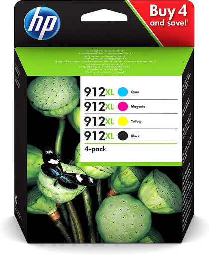 912XL 4-pack Black/Cyan/Magenta/Yellow Replacement Ink Cartridges