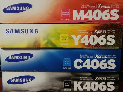 Samsung 406 Genuine color Toner Cartridge Set (CLT-K406S CLT-C406S CLT-M406S CLT-Y406S)